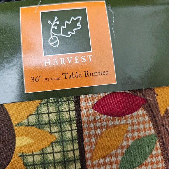 Harvest New Happy Fall Autumn Orange Green Pumpkins Table Runner And Placemats - Picture 2 of 7